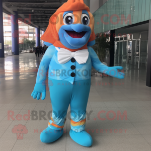 Sky Blue Clown vis mascotte...