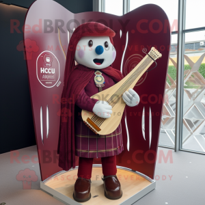 Maroon keltisk harpe maskot...