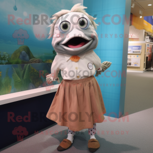 nan Cod mascot costume character dressed with Pleated Skirt and Cufflinks