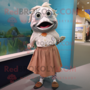 nan Cod mascot costume character dressed with Pleated Skirt and Cufflinks