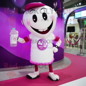 Magenta fles melk mascotte...