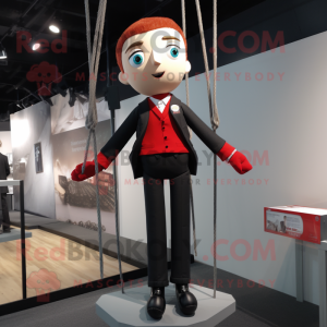 Red trapeze artist mascot costume character dressed with Suit Jacket and Ties