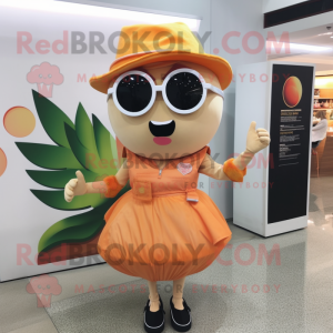 Peach Chief mascot costume character dressed with Mini Skirt and Sunglasses