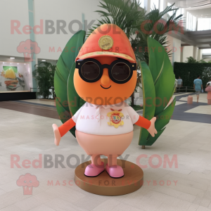 Peach Chief mascot costume character dressed with Mini Skirt and Sunglasses