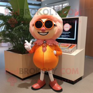 Peach Chief mascot costume character dressed with Mini Skirt and Sunglasses