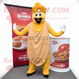 nan Butter Chicken mascot costume character dressed with Trousers and Hat pins