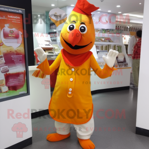 nan Butter Chicken mascot costume character dressed with Trousers and Hat pins