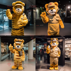 Gold Tiger mascotte kostuum...