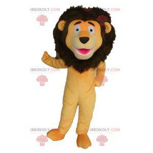 Mascotte de lion orange et marron géant - Redbrokoly.com