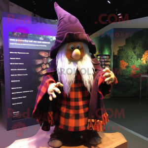 nan Witch's hat mascot costume character dressed with Flannel Shirt and Wraps