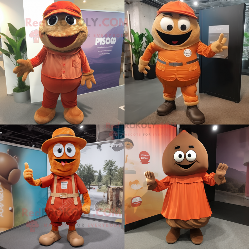 Rust Pho mascot costume character dressed with Blouse and Foot pads Rust Pho mascot costume character dressed with Blouse and Foot pads