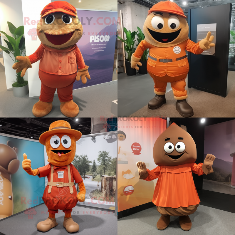 Rust Pho mascot costume character dressed with Blouse and Foot pads