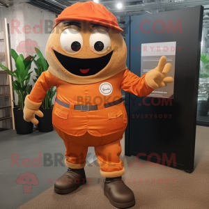 Rust Pho mascot costume character dressed with Blouse and Foot pads