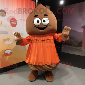 Rust Pho mascot costume character dressed with Blouse and Foot pads