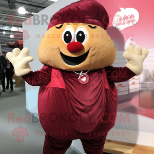 Maroon Croissant maskot...