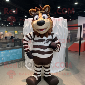 Brown Zebra mascot costume character dressed with Rash Guard and Caps