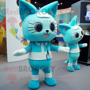 Cyan Cat maskot...