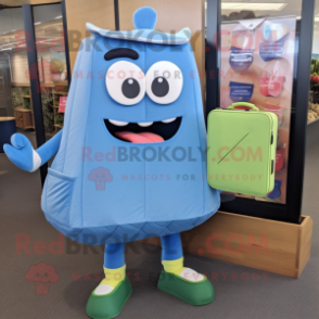 Blue Corned Beef and Cabbage mascot costume character dressed with Bodysuit and Wallets