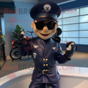 Navy Heart mascot costume character dressed with Moto Jacket and Berets