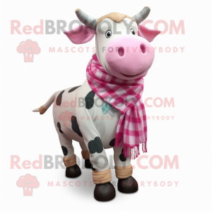 Pink Holstein koe mascotte...