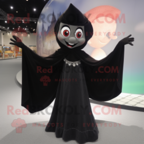 Black Elf mascot costume character dressed with Evening Gown and Shawls