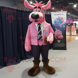 Pink Moose maskot kostume...