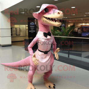 Pink Utahraptor maskot...