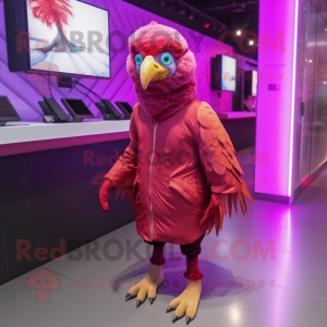 Magenta fasan maskot kostym...