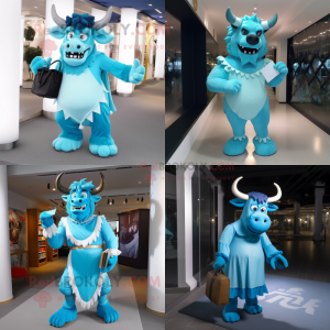 Sky Blue Minotaur mascotte...