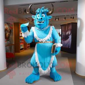 Sky Blue Minotaur mascotte...