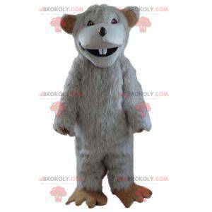 Mascotte de gros rat blanc très poilu - Redbrokoly.com