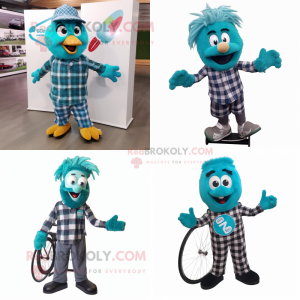 Teal eenwieler mascotte...