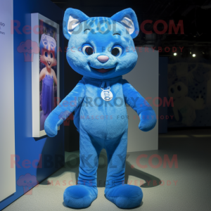 Blue Cat maskot kostume...