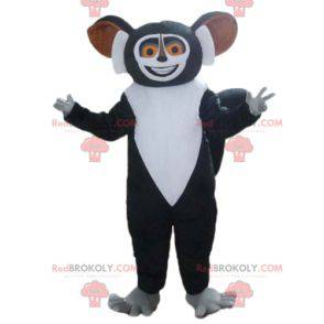 Madagaskar Cartoon Schwarz-Weiß-Lemur-Maskottchen -