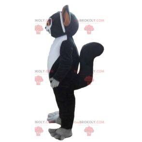 Mascota de lémur blanco y negro de dibujos animados de