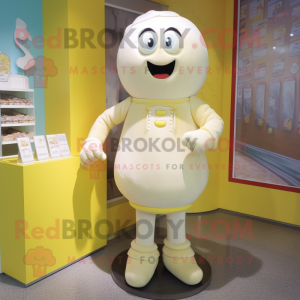 Cream candy box mascot costume character dressed with Rash Guard and Anklets