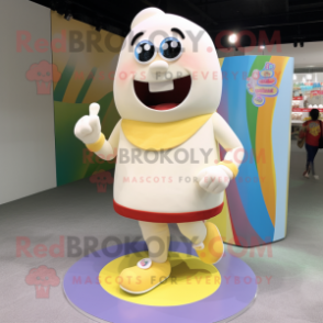 Cream candy box mascot costume character dressed with Rash Guard and Anklets