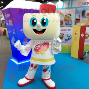 Cream candy box mascot costume character dressed with Rash Guard and Anklets