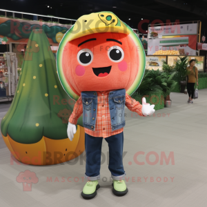 Orange vattenmelon maskot...