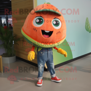 Oransje vannmelon maskot...