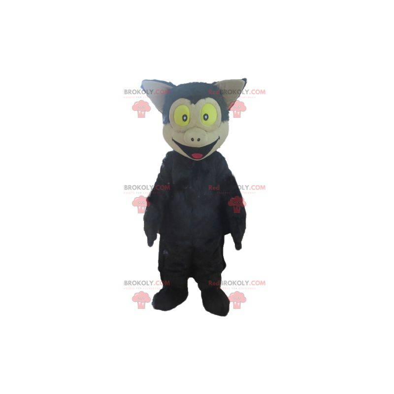 Riesiges schwarzes und beiges Fledermausmaskottchen - Riesiges schwarzes und beiges Fledermausmaskottchen -