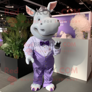 Lavendel Rhinoceros maskot...