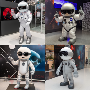 Grå Astronaut maskot kostym...