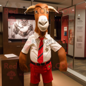 Rød boerged maskot kostume...