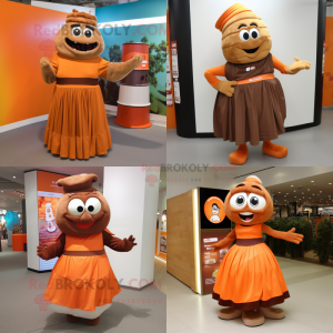 Bruin oranje mascotte...