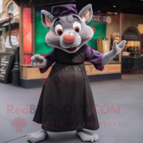 Black Ratatouille mascot costume character dressed with A-Line Skirt and Scarves