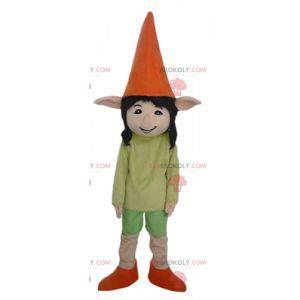 Elfo elfo mascote com orelhas pontudas muito sorridente -
