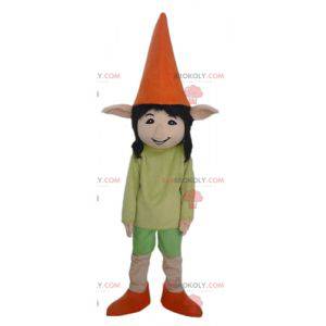 Mascotte de lutin d'elfe aux oreilles pointues très souriant -