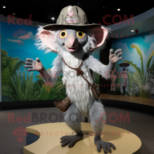 Sølv Aye-Aye maskot kostume...