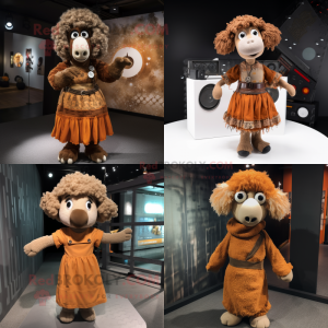 Rust Sheep maskot kostume...